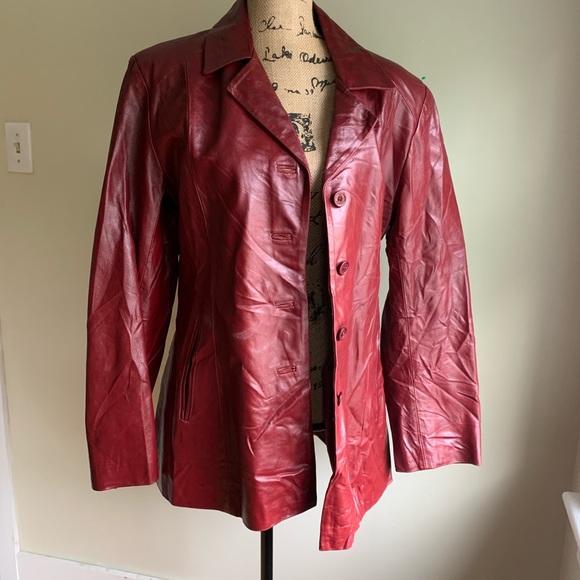 Authentic Vera Pelle burgundy jacket size L - Picture 10 of 14
